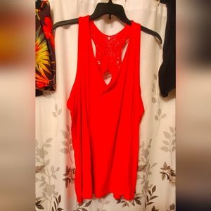 Classy Livi Swing Tank Top with Embroidery Crochet in back